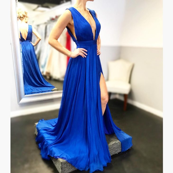 azul caneta vestido