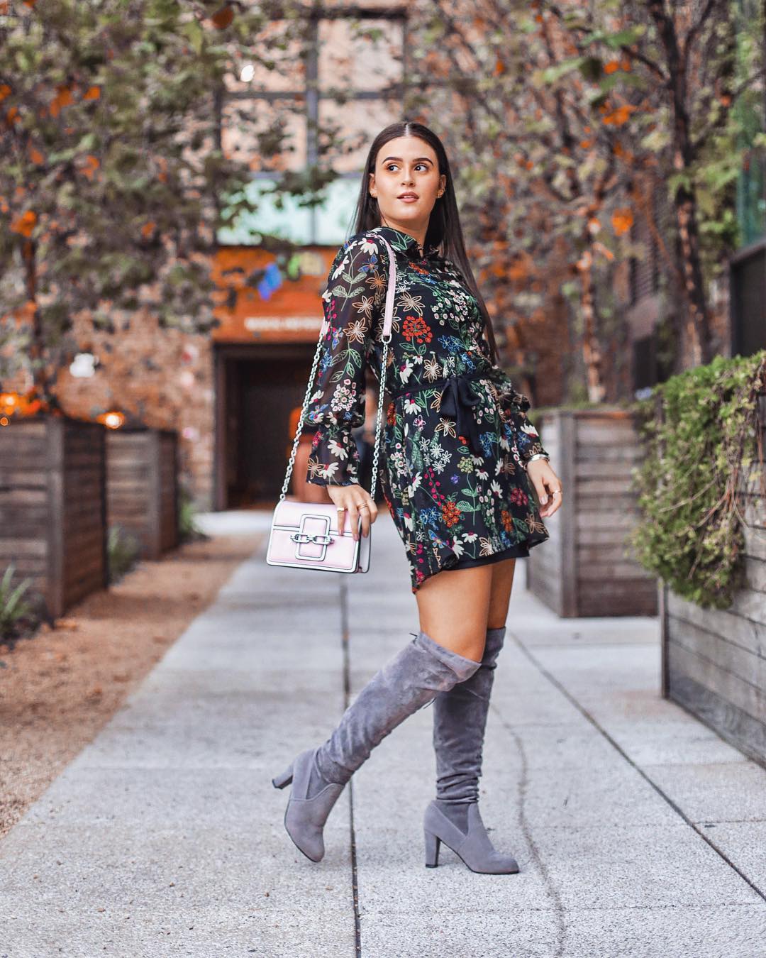 vestido manga longa para usar com bota