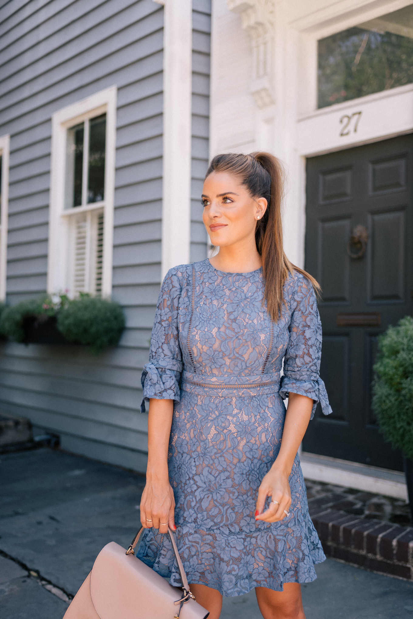 vestido de casamento civil azul