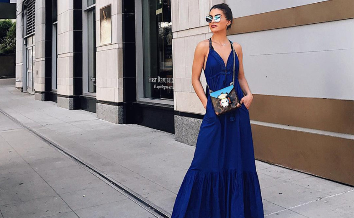 modelo simples de vestido longo