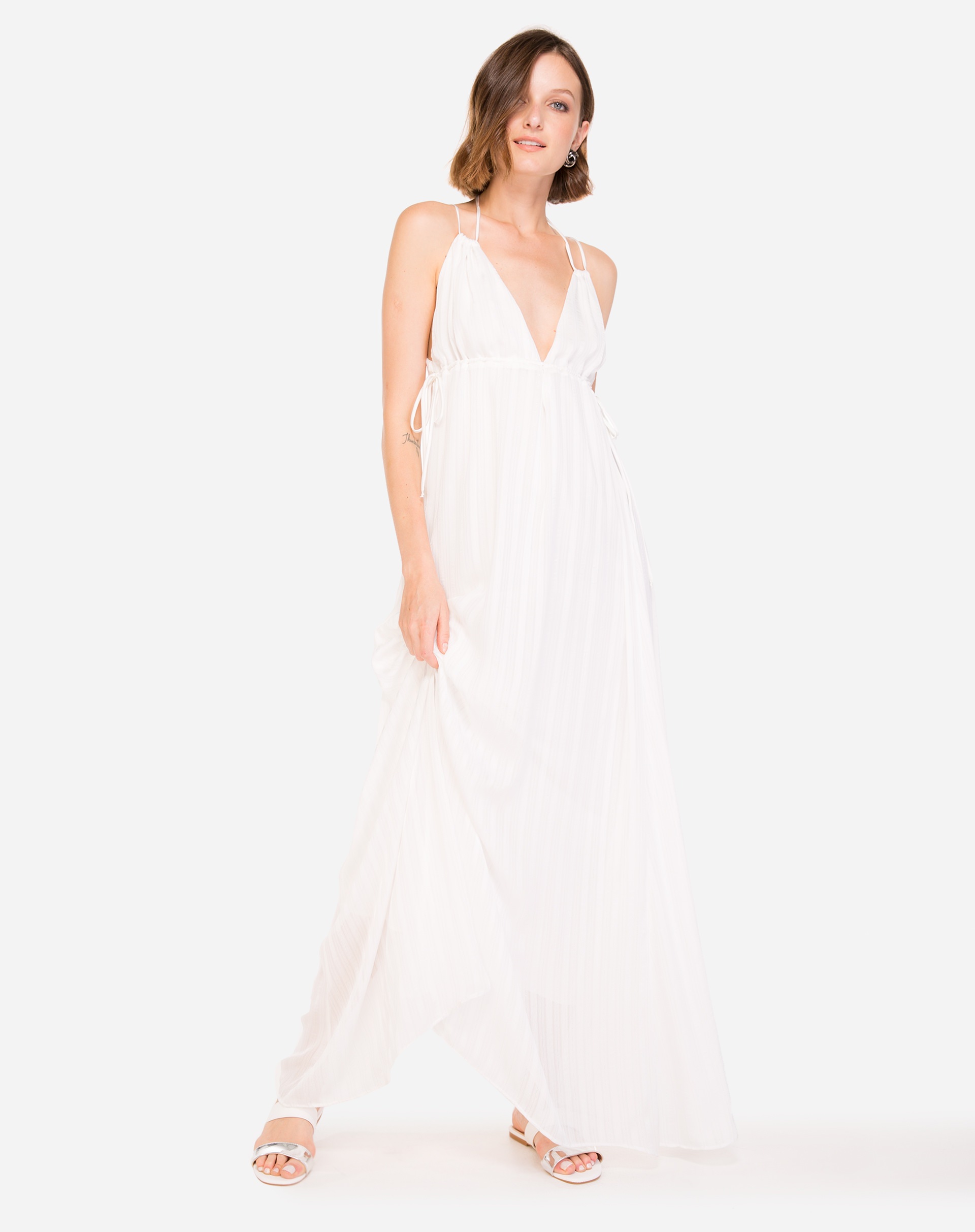 vestido branco longo simples e barato