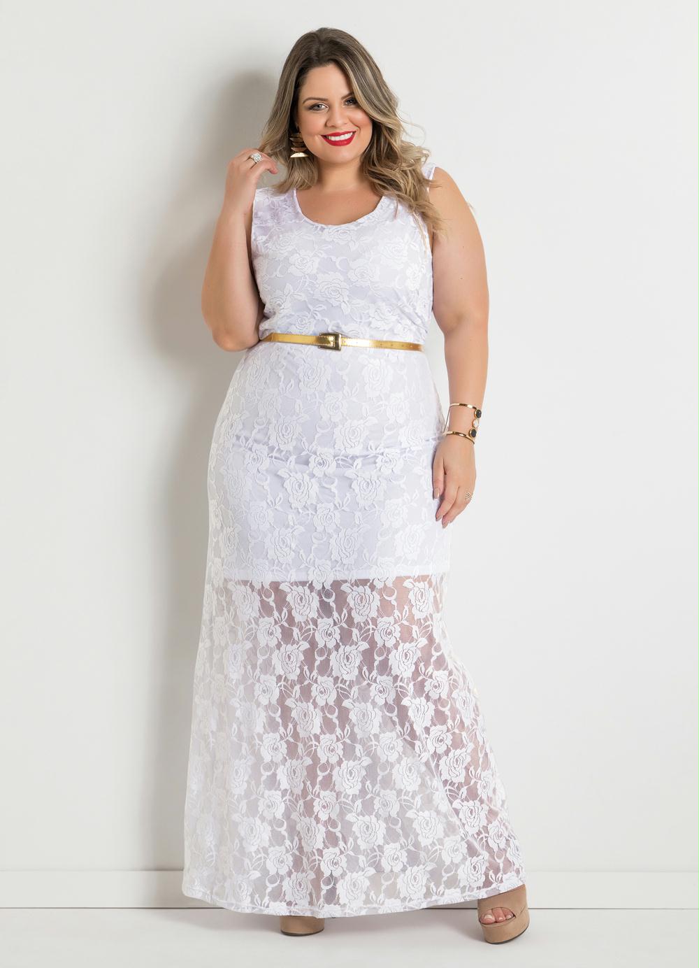 vestido longo de tricot plus size