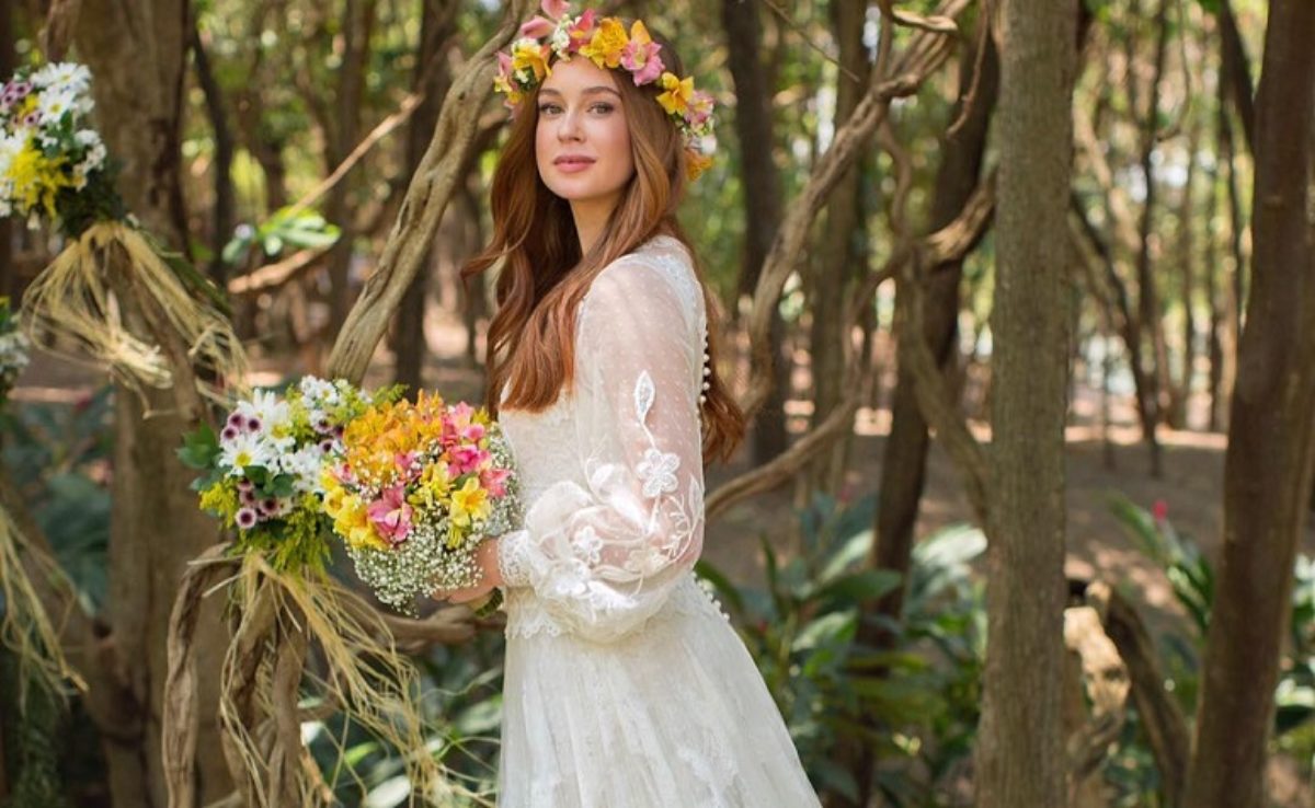 vestido para casamento sitio de dia