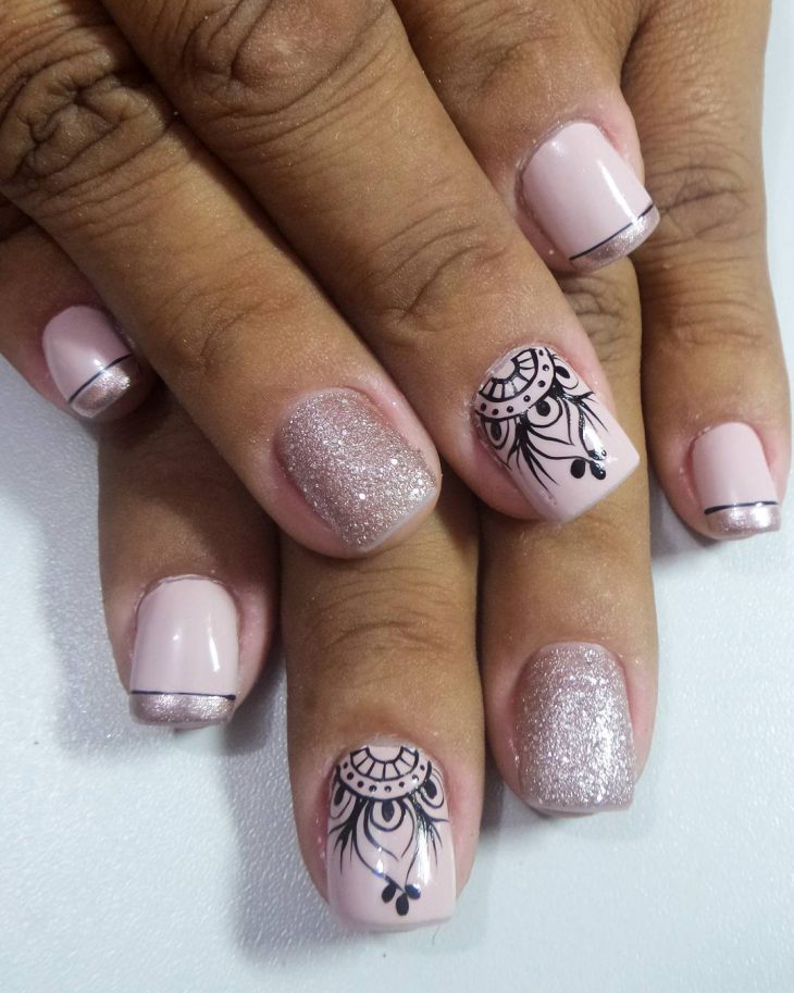 unhas-decoradas-brilho-francesinha