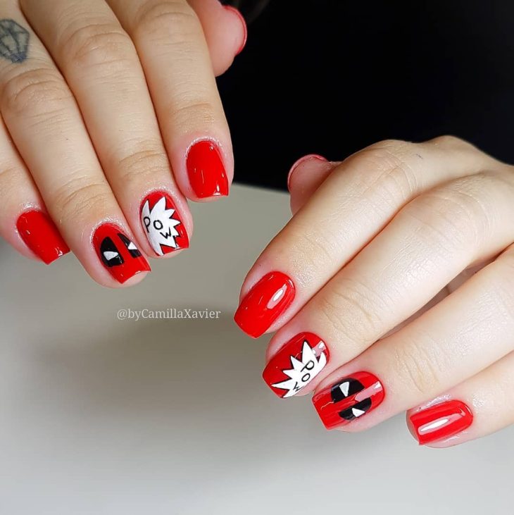 unhas-decoradas-deadpool