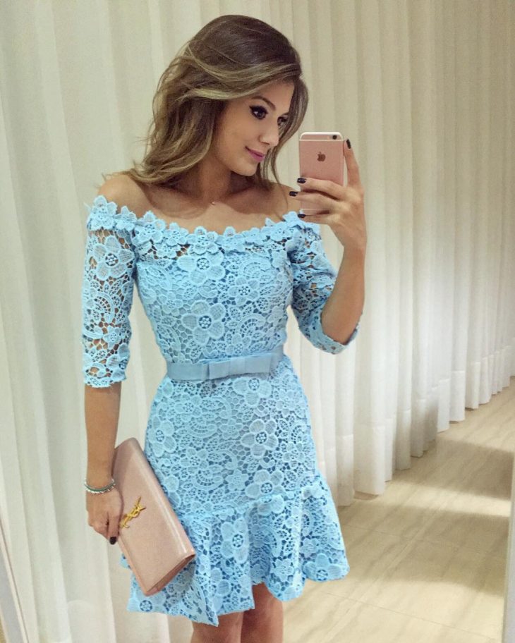 cor azul bebe vestido