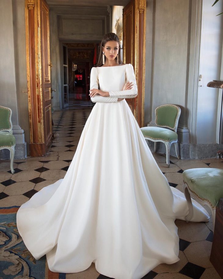 vestido de noiva branco liso