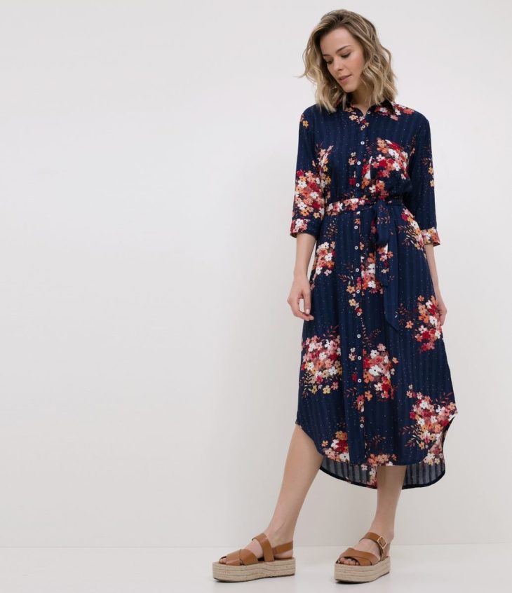 vestido midi estampado renner