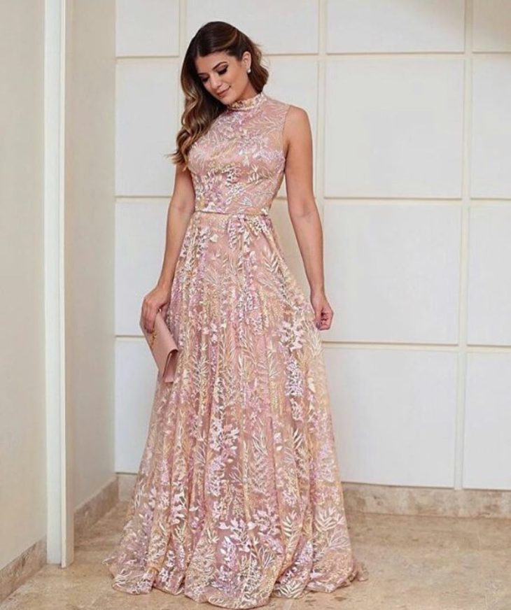 vestido madrinha rose longo