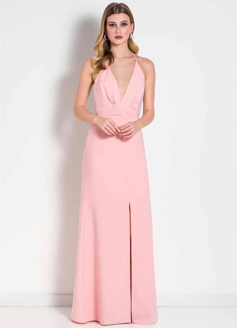 vestido simples para formatura longo