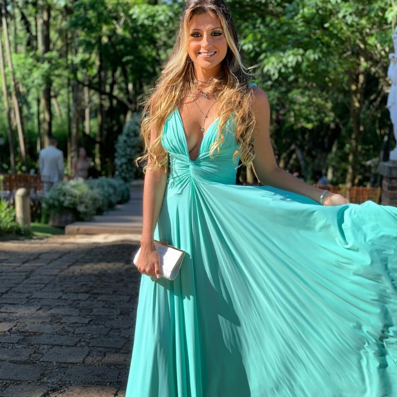 vestidos de festa verde água