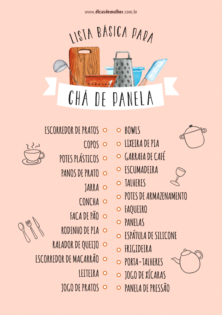 Lista de chá de panela completa word