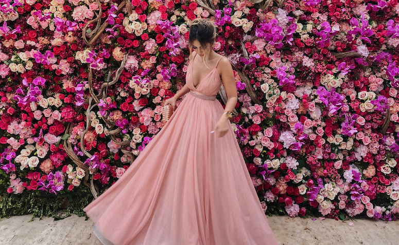 vestido para madrinha rosa envelhecido