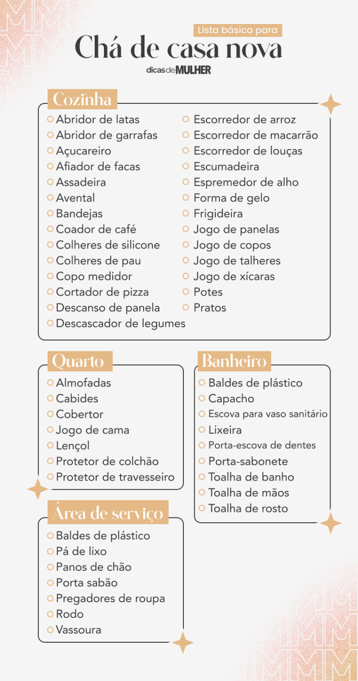 Lista de chá de casa nova: saiba o que pedir!