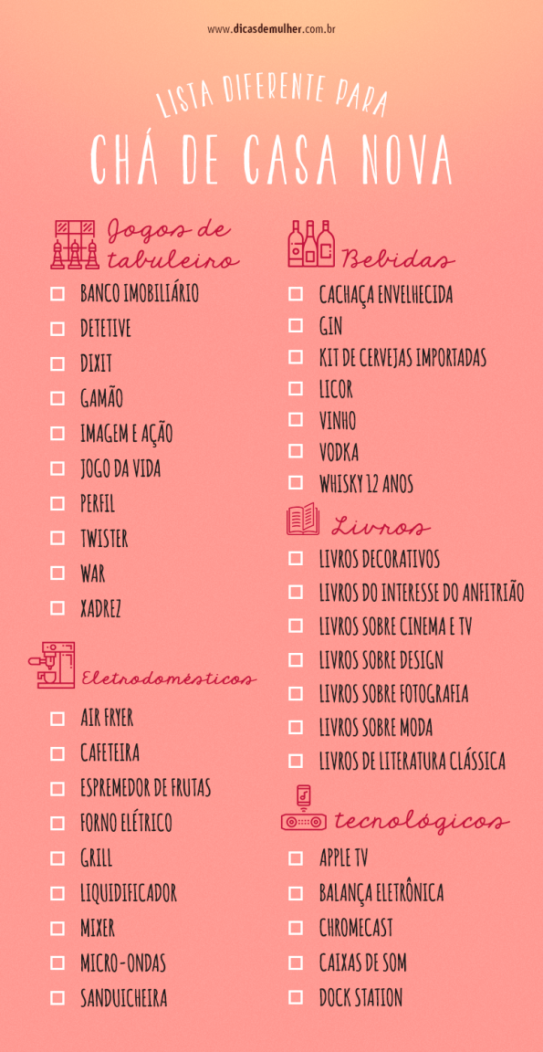 Lista de chá de casa nova: saiba o que pedir!