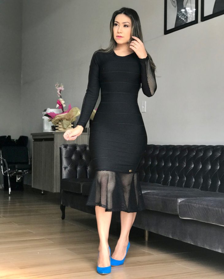 vestido tubo midi