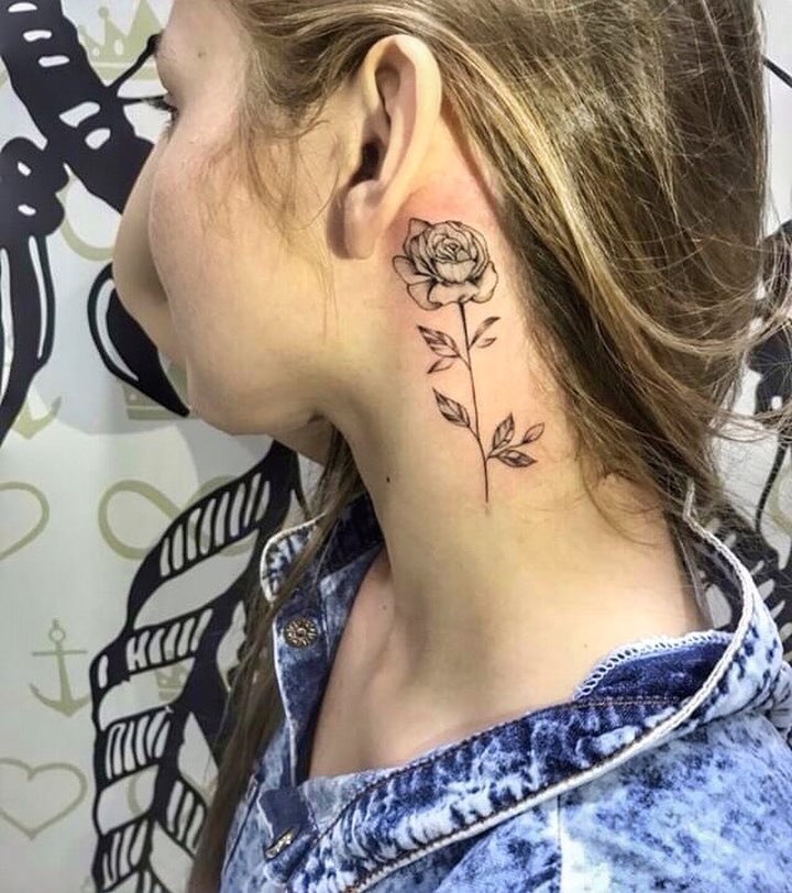 Tatuagem atrás da orelha: 70 ideias diferentes para você se inspirar – Mari  Carvalho