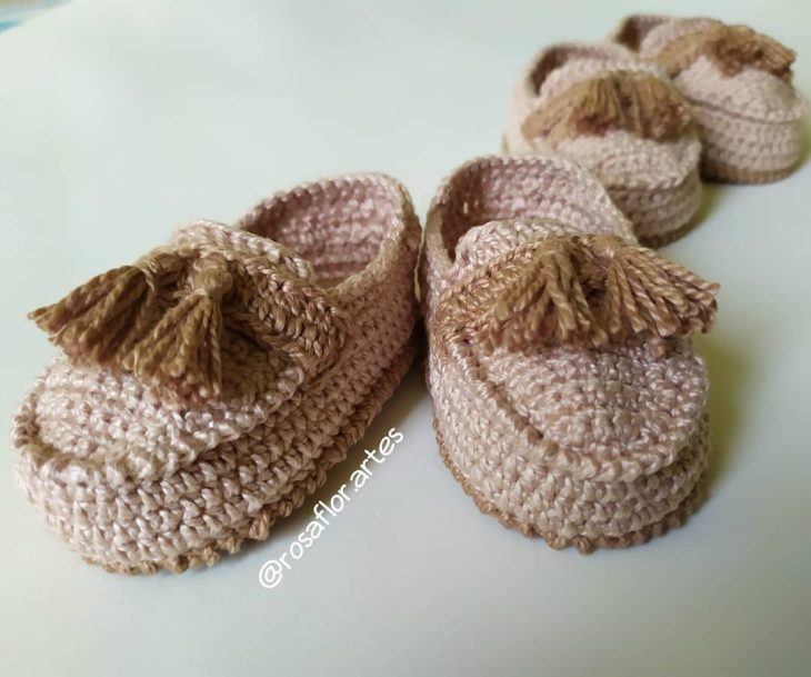 mocassim de crochê para bebê