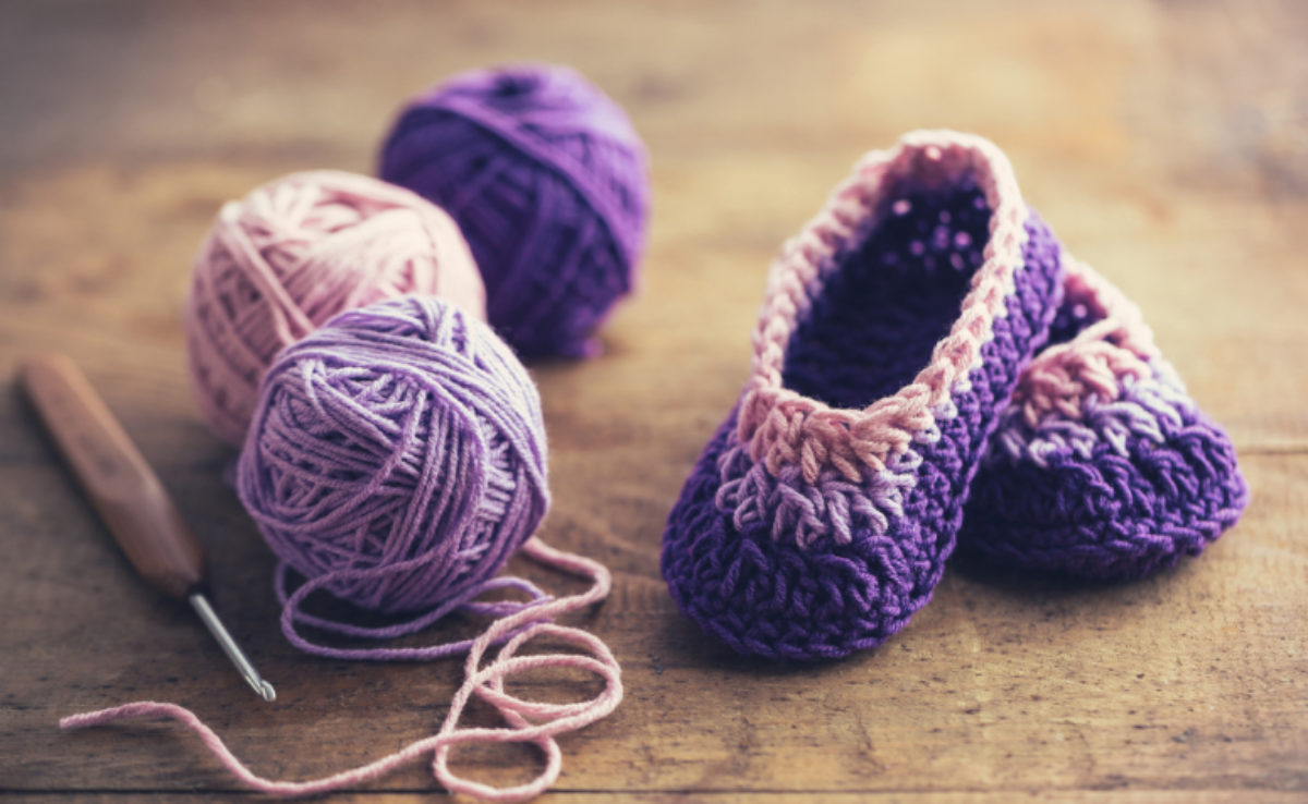 sapato de la em croche