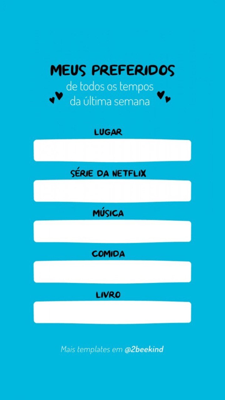 Template/ brincadeira para storys/ Instagram