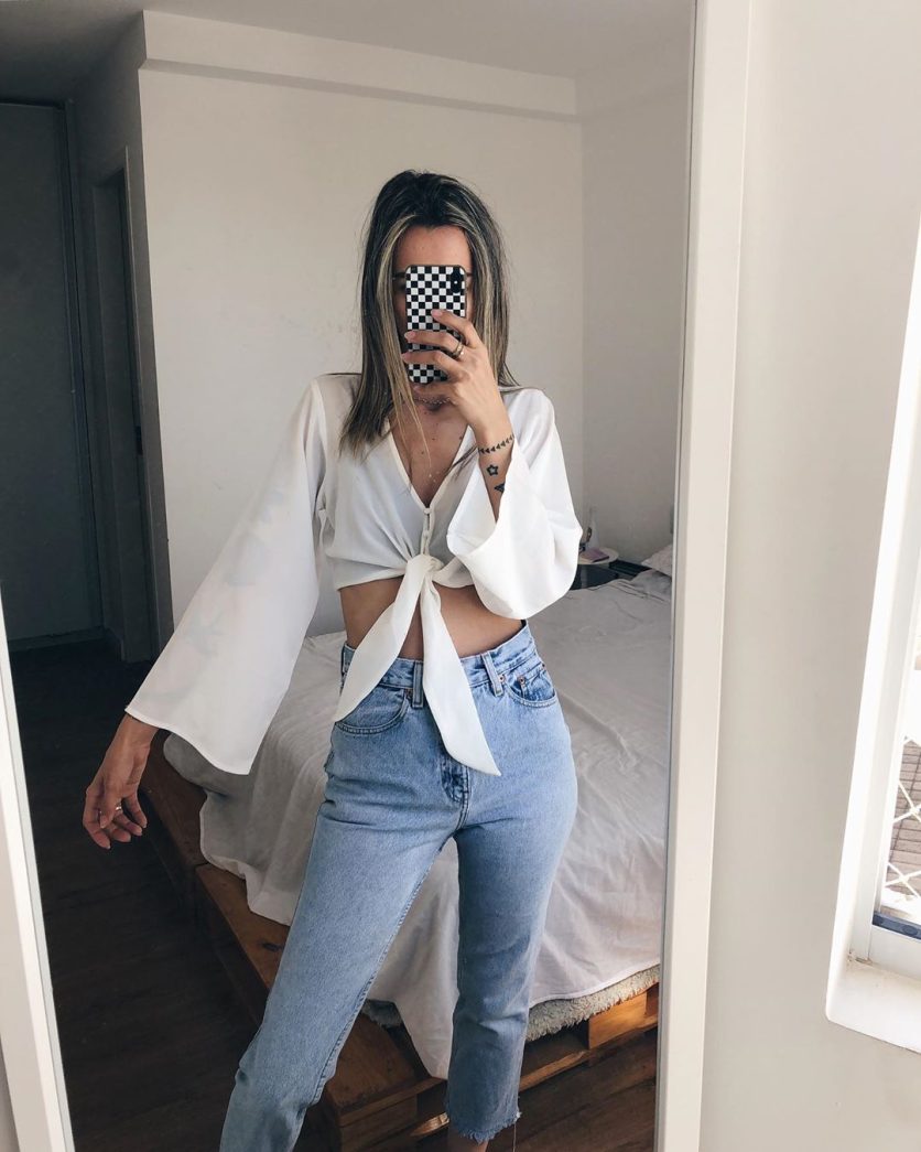 Blusa de amarrar na frente 28 looks + tutoriais para fazer a sua