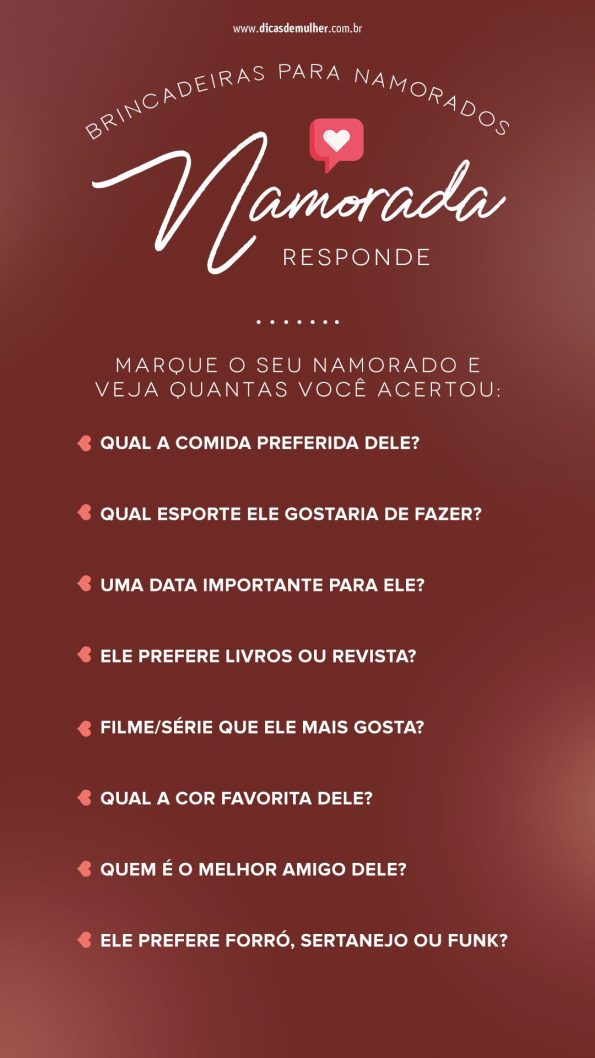 Brincadeiras para namorados: 20 ideias para diminuir a saudade