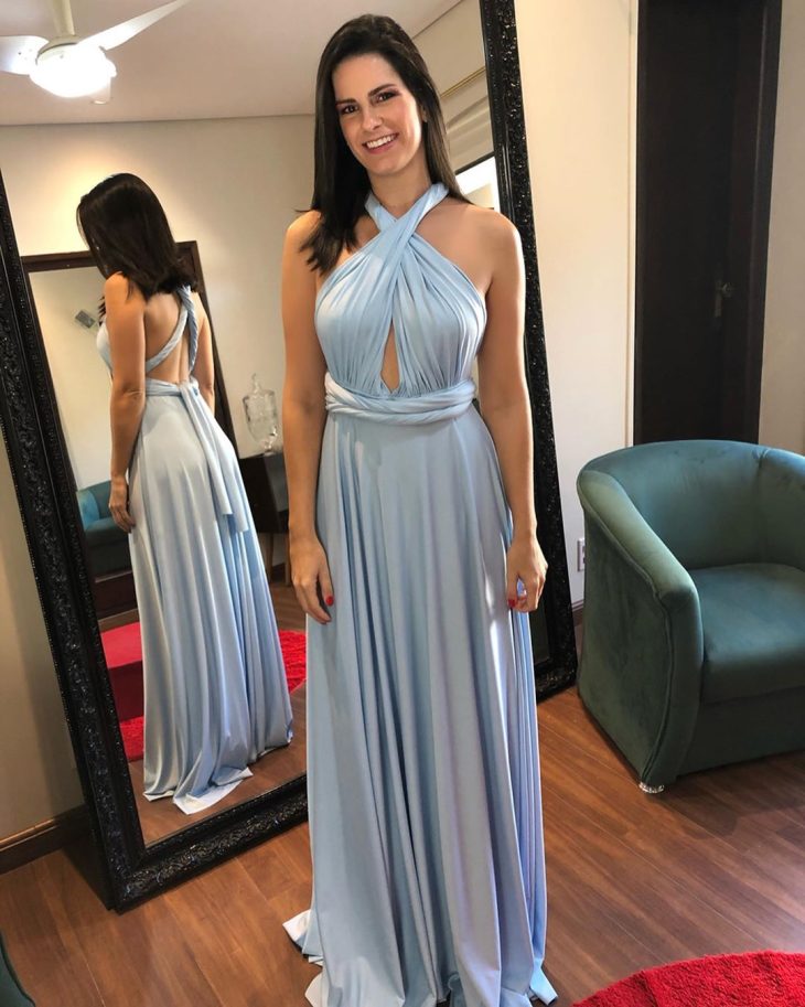 vestido multiformas azul