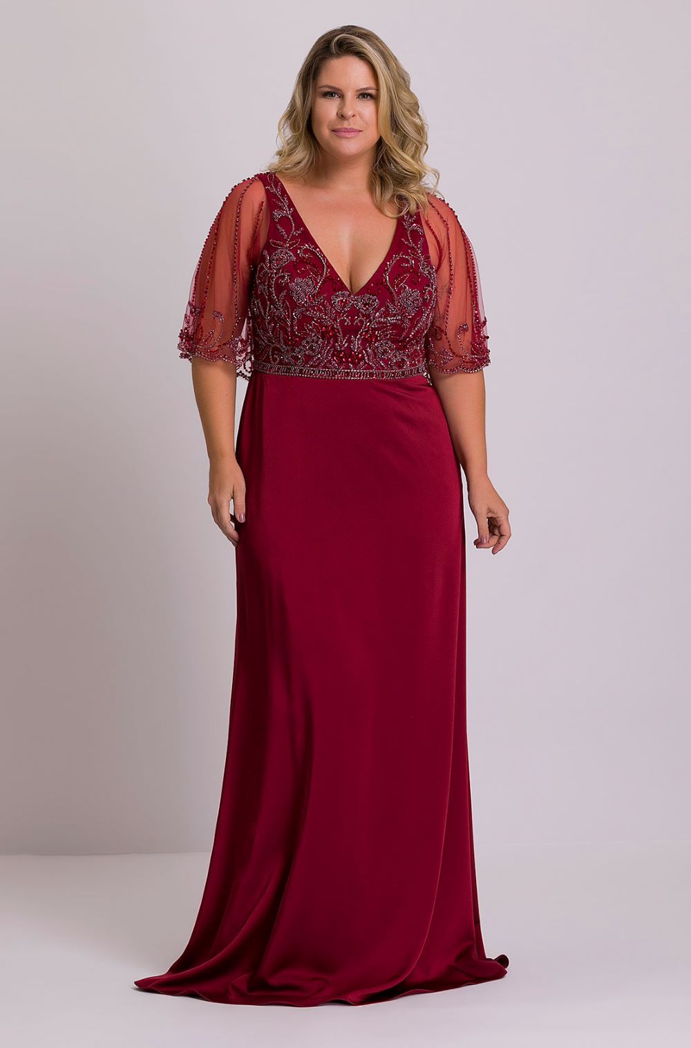 vestido vermelho sangue para madrinha