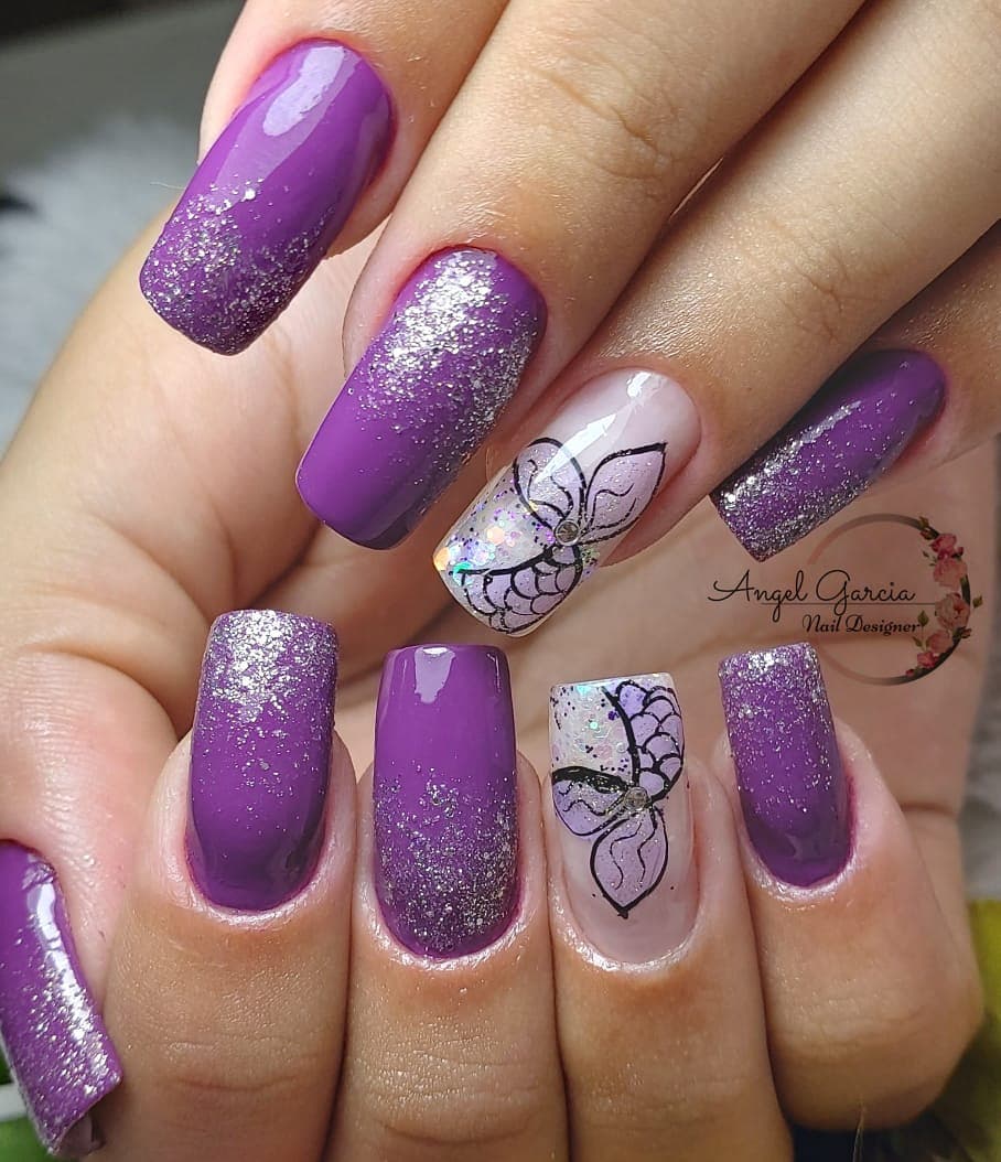 Ferramentas de mistura de cores de unhas, placa de esmalte de cores para  mistura de unhas, luz inteligente para manicure e pedicure roxo