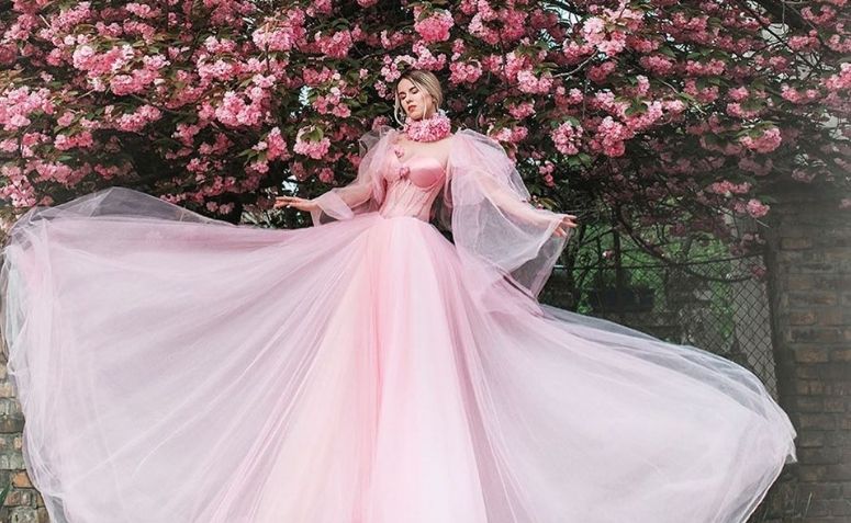 vestido de noiva rosa pink