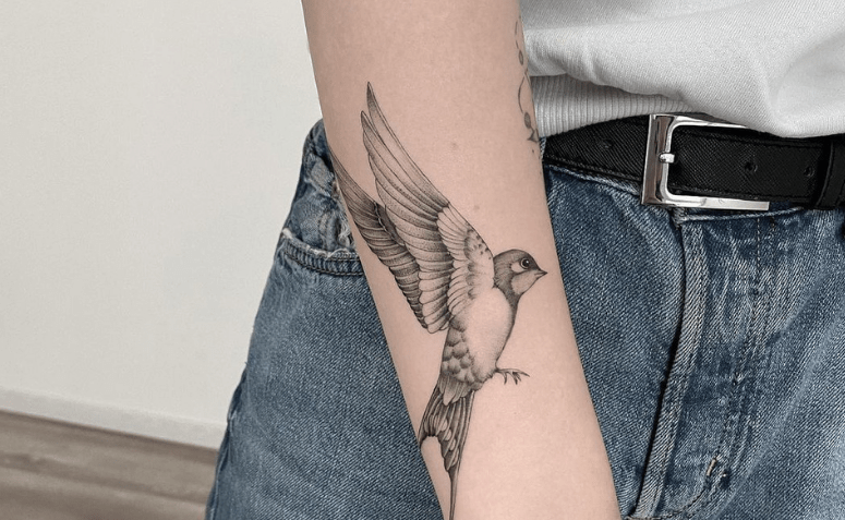 80 inspirações de tatuagem de andorinha e significado para fazer a sua