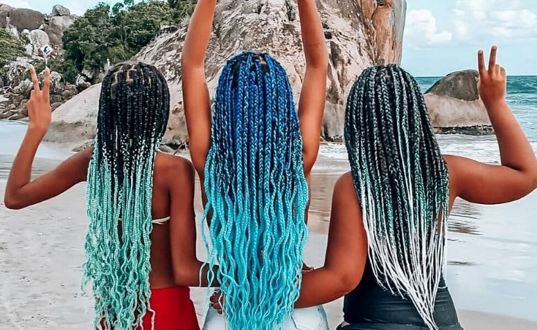30 modelos estilosos de box braids azul para você inovar com a cor