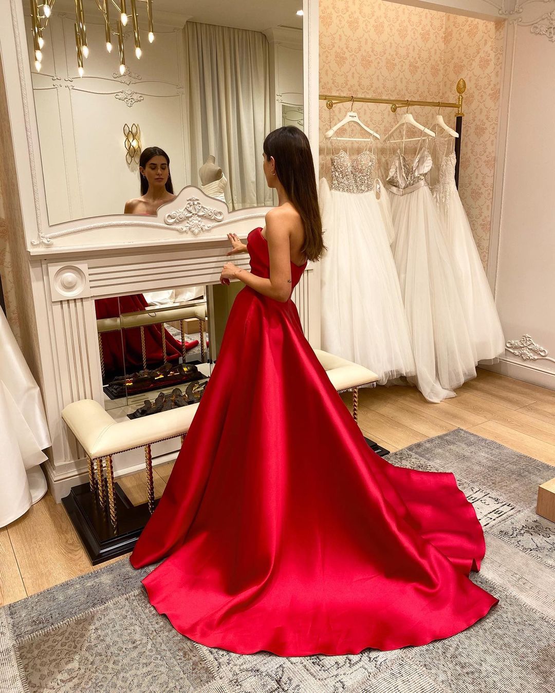 vestido de baile de formatura vermelho