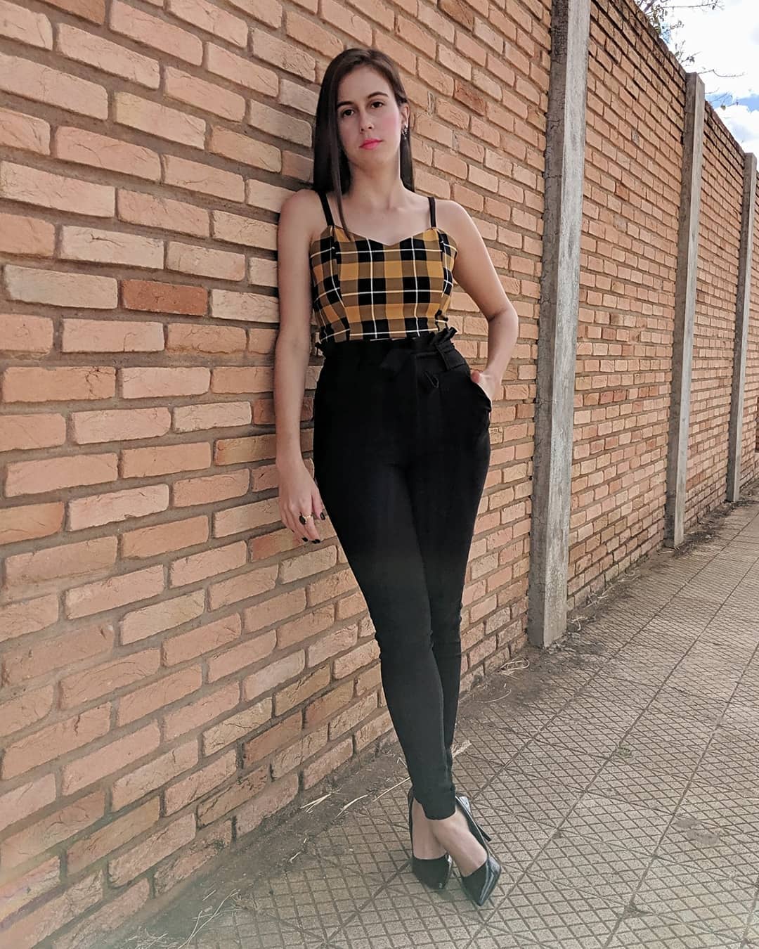 cropped xadrez 13 - 30 Outfits a cuadros para inspirarte y ponerte en tendencia