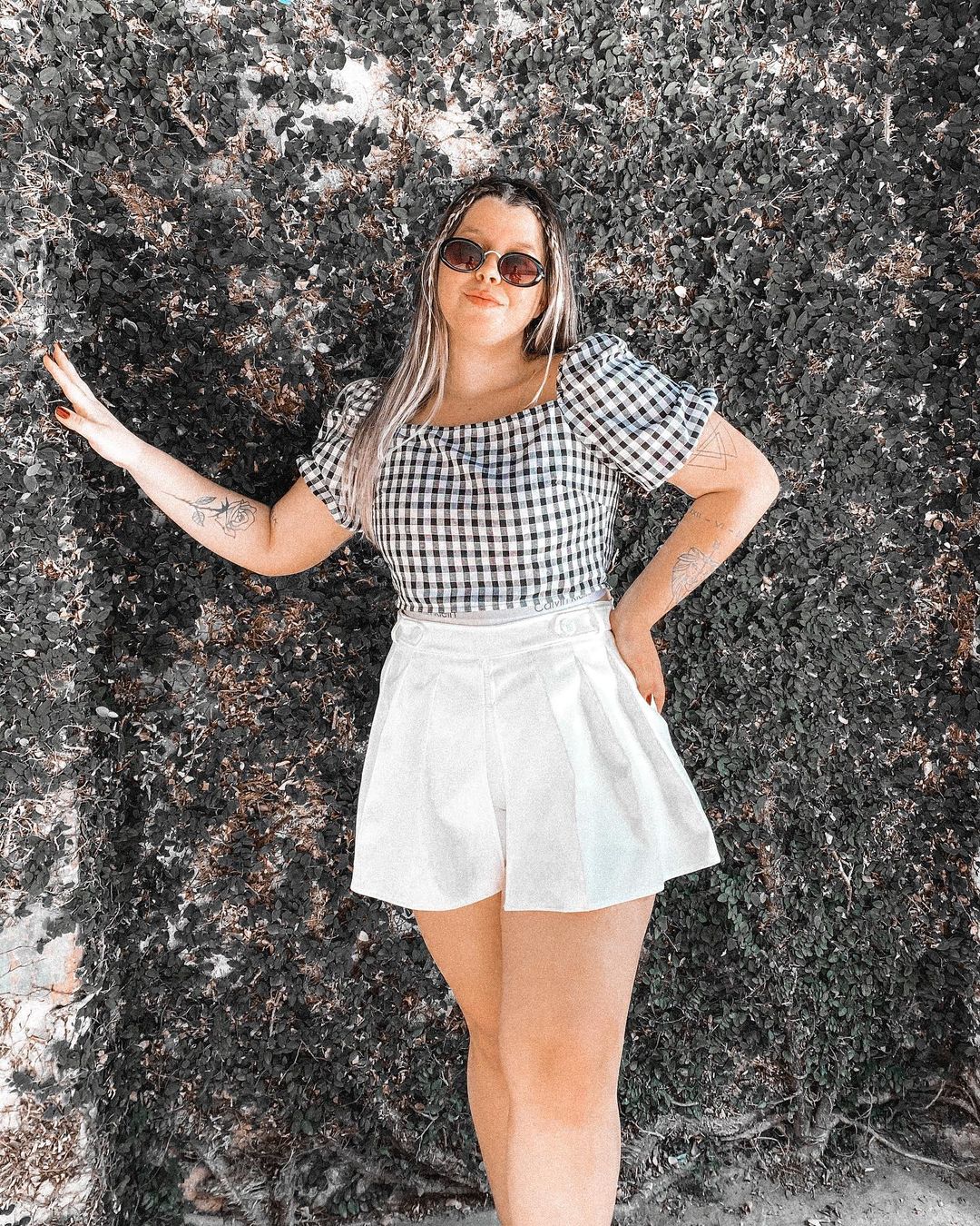 cropped xadrez 6 1 - 30 Outfits a cuadros para inspirarte y ponerte en tendencia