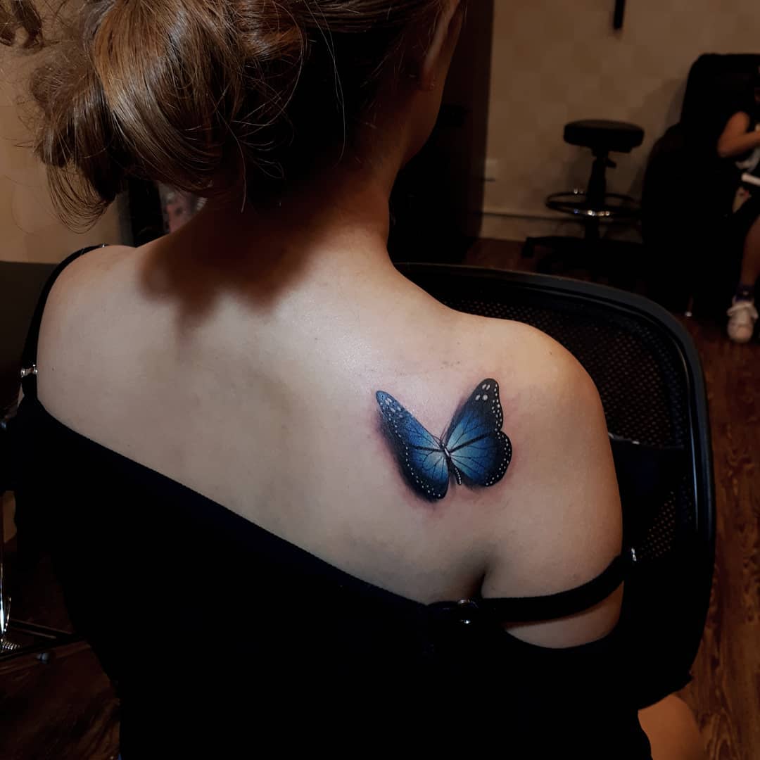 32 melhor ideia de Tatuagem de borboleta colorida