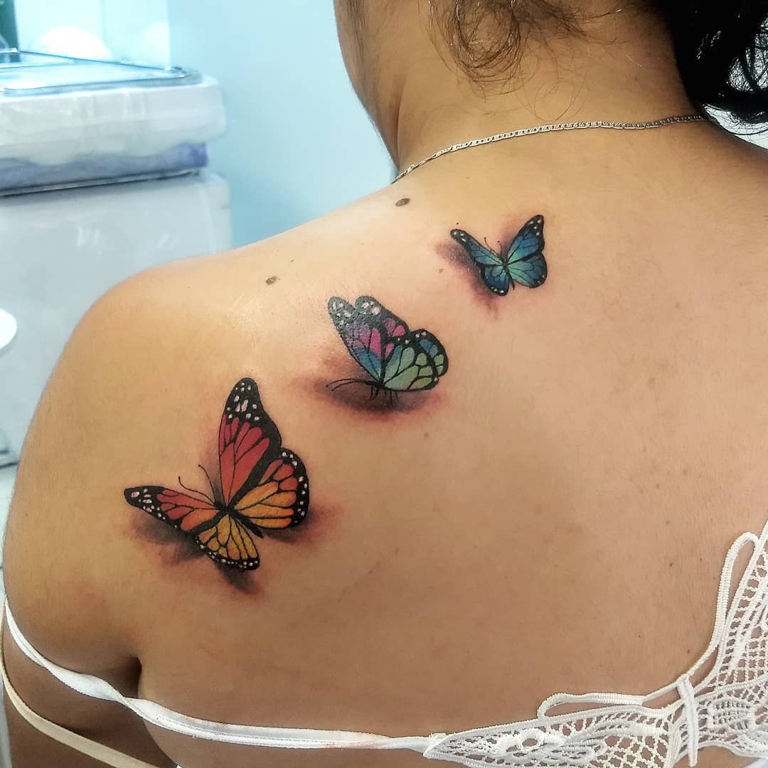 Tatuagem de borboleta 3D: 80 ideias para tattoos cheias de personalidade