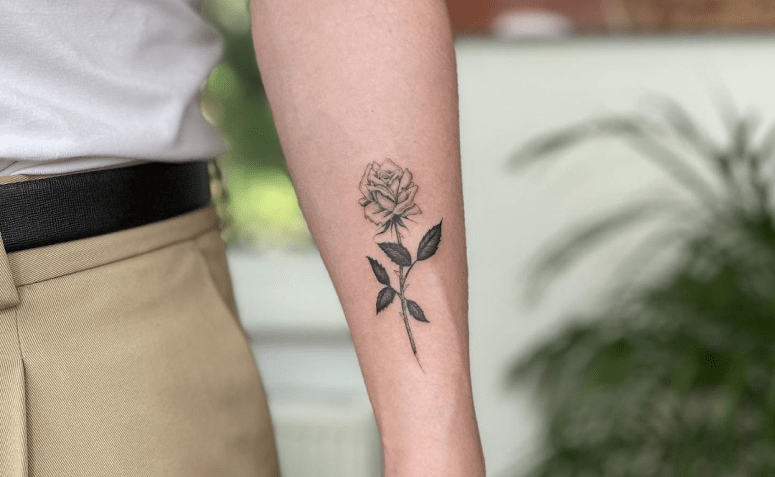 90 ideias de tatuagem de rosa pequena que simbolizam a paixão