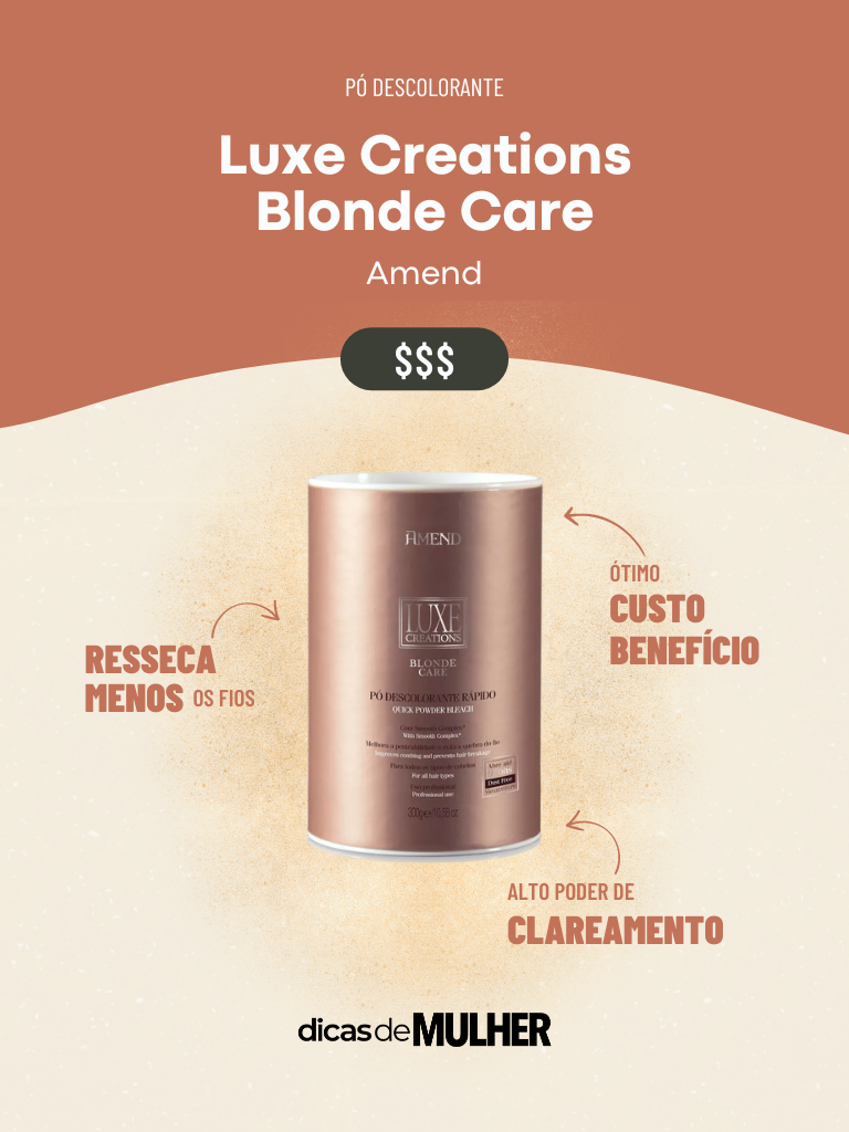 pó descolorante luxe creations blonde care amend