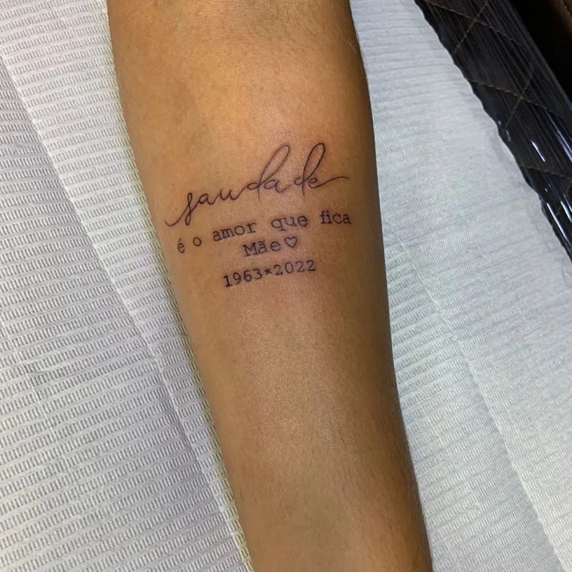 tatuagem homenagem à mãe falecida