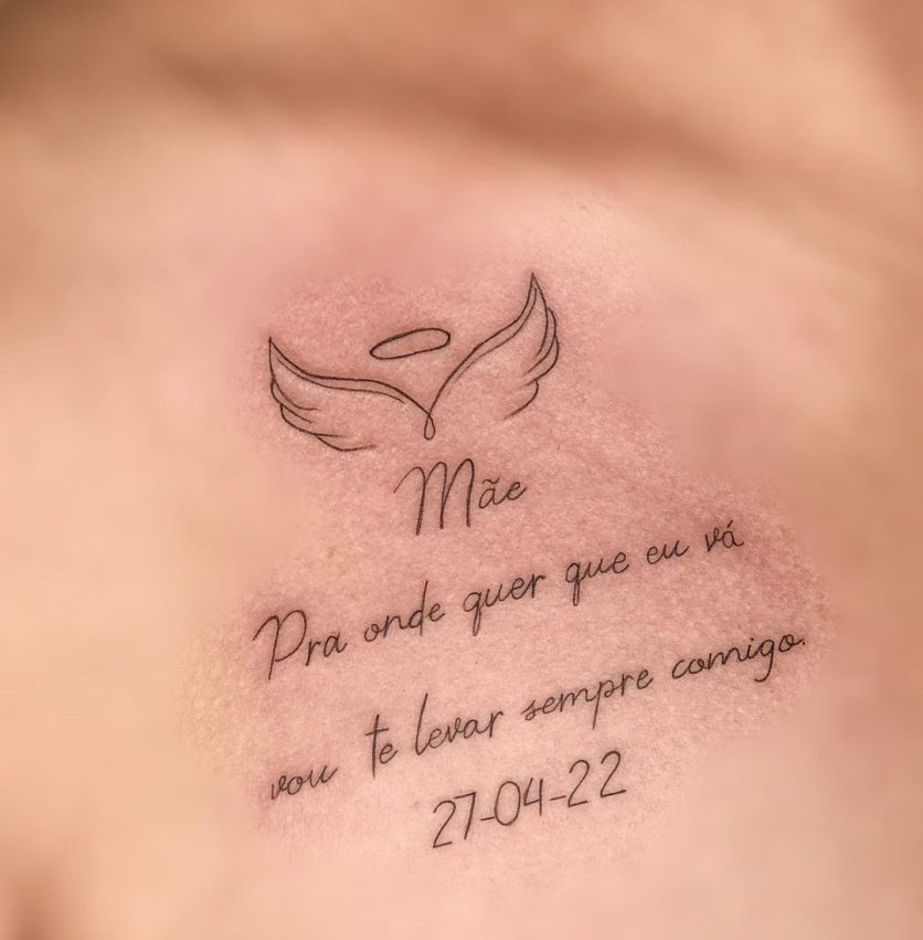 tatuagem homenagem à mãe falecida