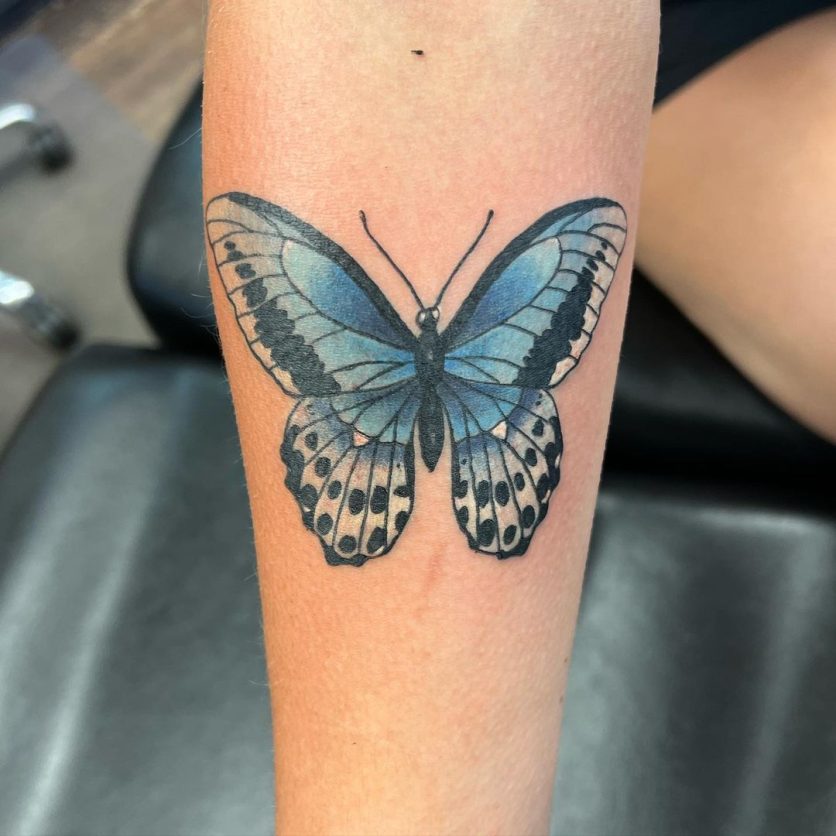 tatuagem de borboleta azul