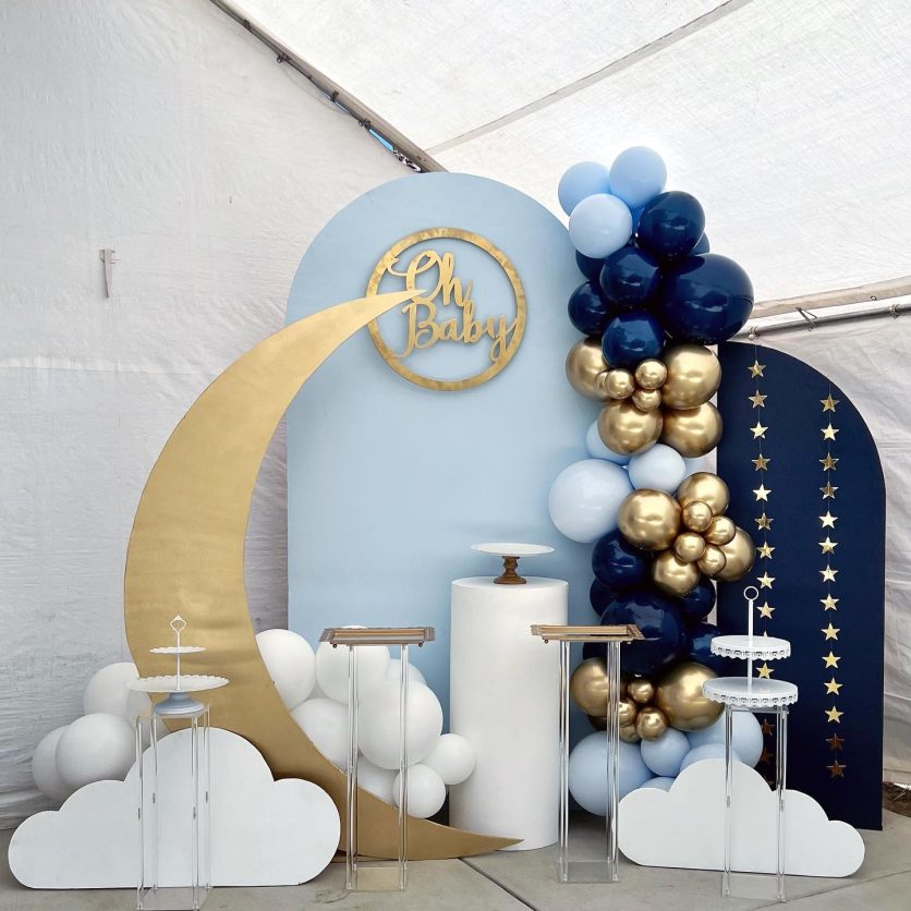decoração de chá de bebê azul