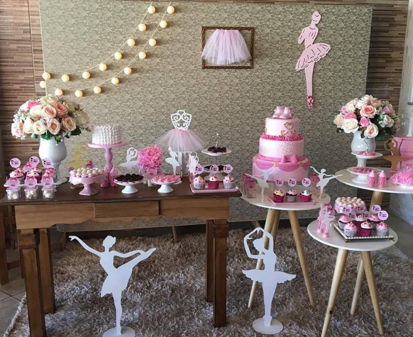 decoração de chá de bebê rosa