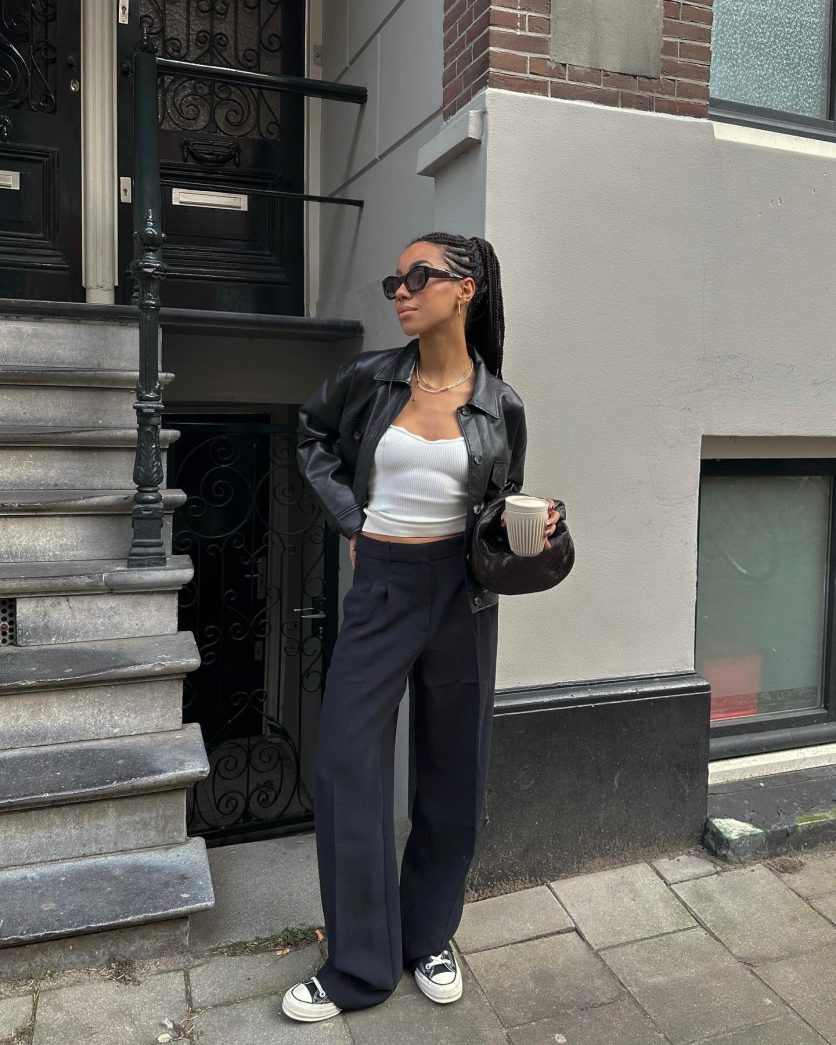 calça pantalona preta