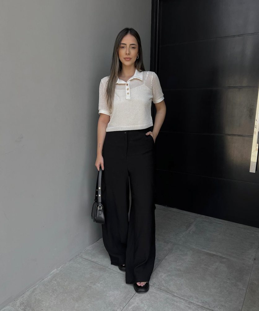 calça pantalona preta