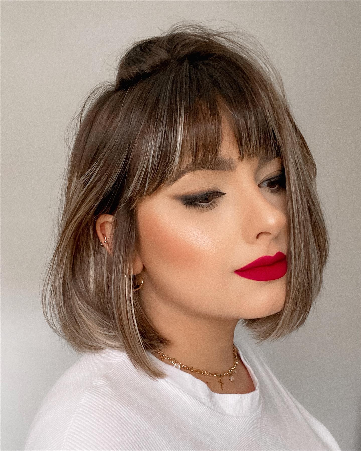 Corte de cabelo chanel para rosto redondo