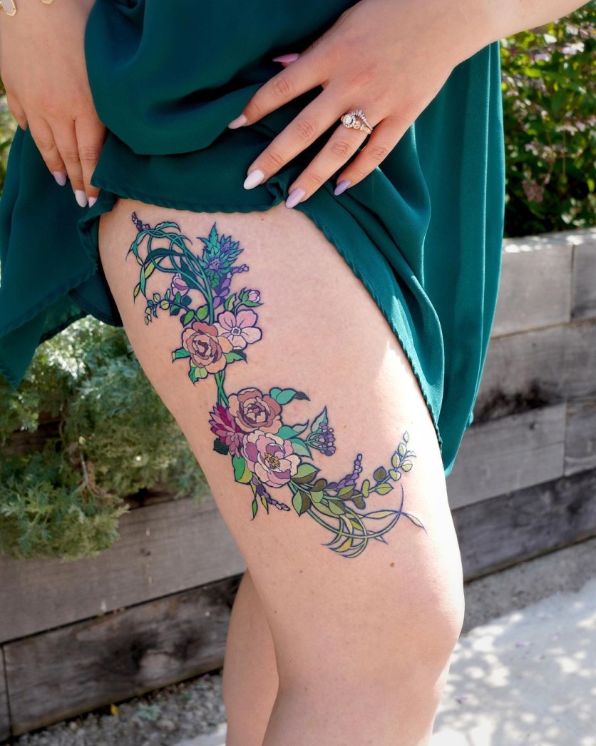 tatuagem de flores