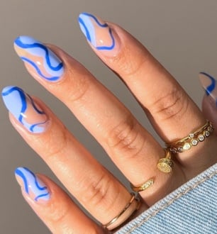 50 modelos de unhas decoradas em azul que são puro estilo